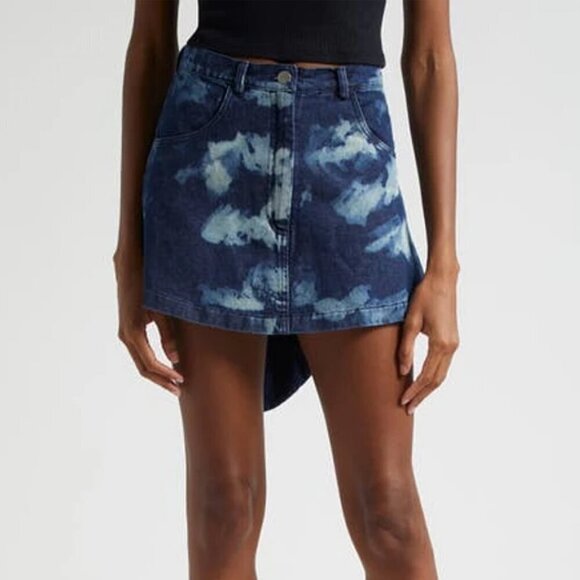 Oríré Bubi Denim Ruffle Mini Skirt Unique 6 Sustainable Nigerian African - Picture 1 of 9